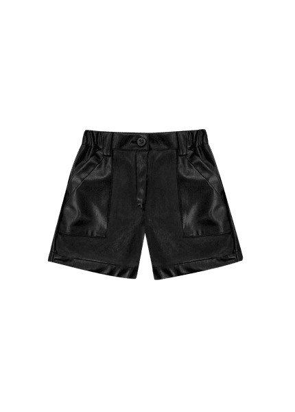 Picture of RECYCLED LEATHER SHORT PANT - BLACK